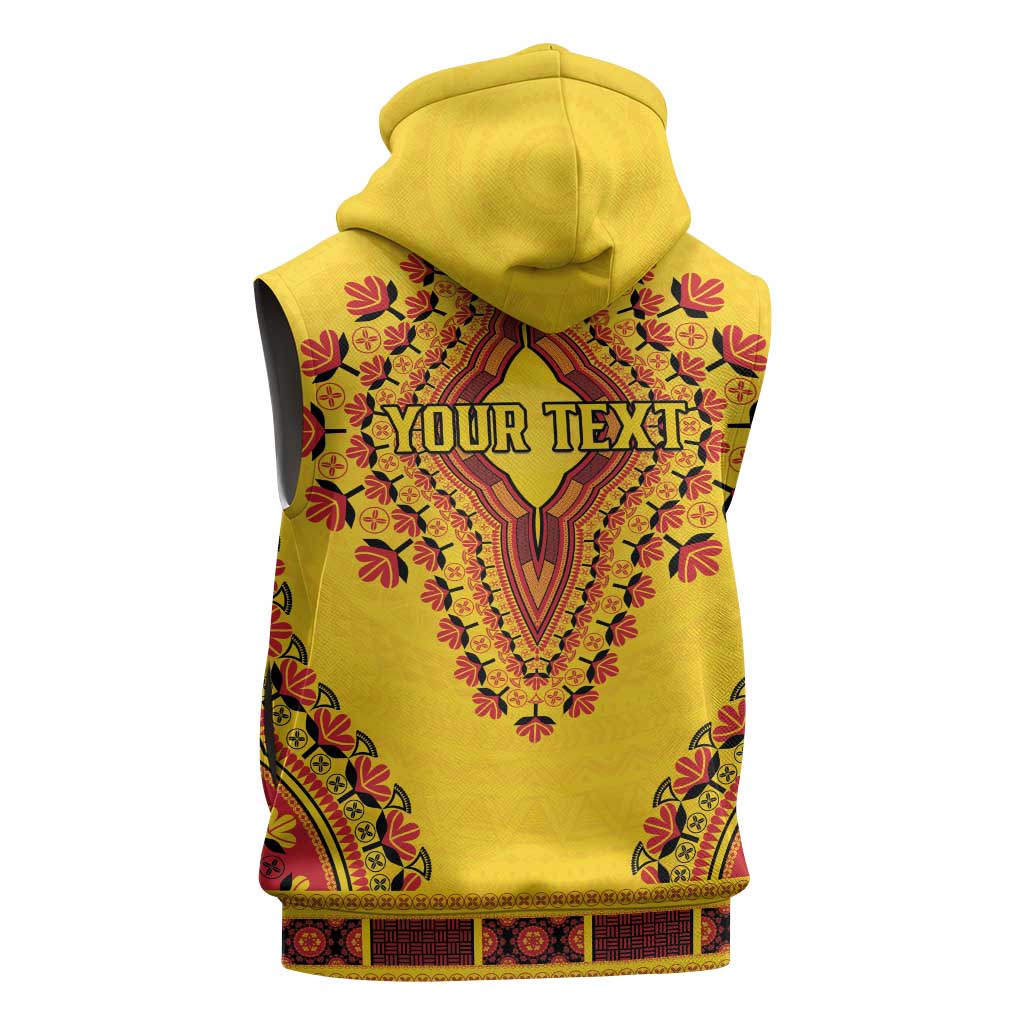 Personalized Afro Uganda Sleeveless Zip Hoodie African Dashiki Style - African Pride