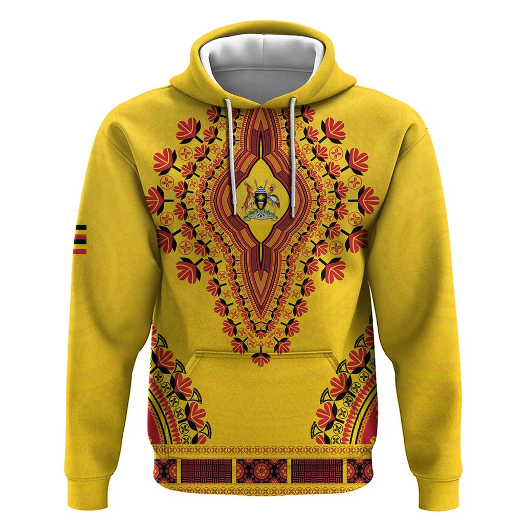 Personalized Afro Uganda Zip Hoodie African Dashiki Style - African Pride