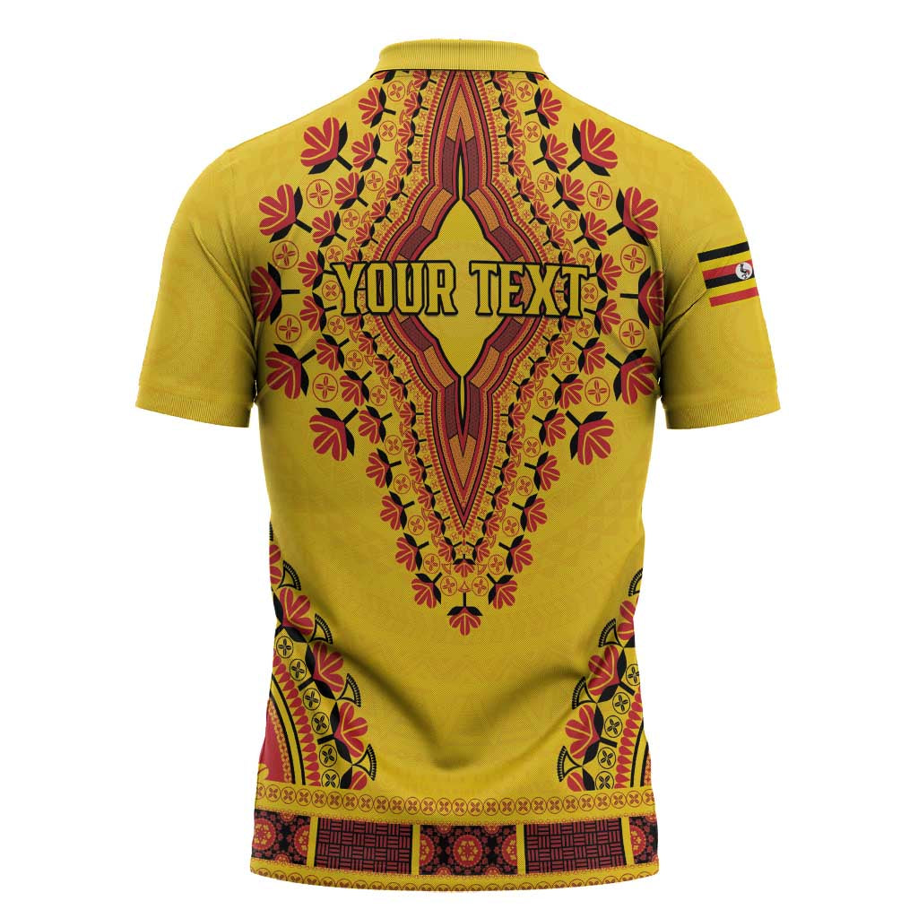 Personalized Uganda African Dashiki Zipper Polo Shirt