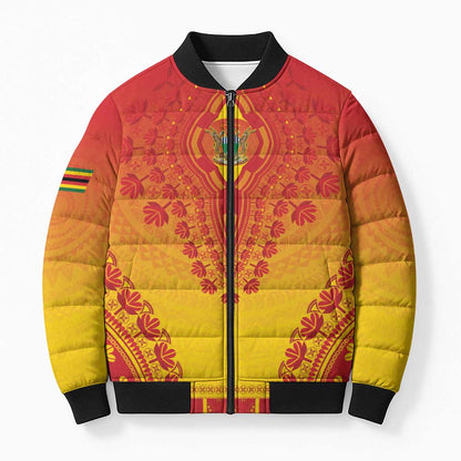Personalized Zimbabwe African Dashiki Bomber Puffer Jacket