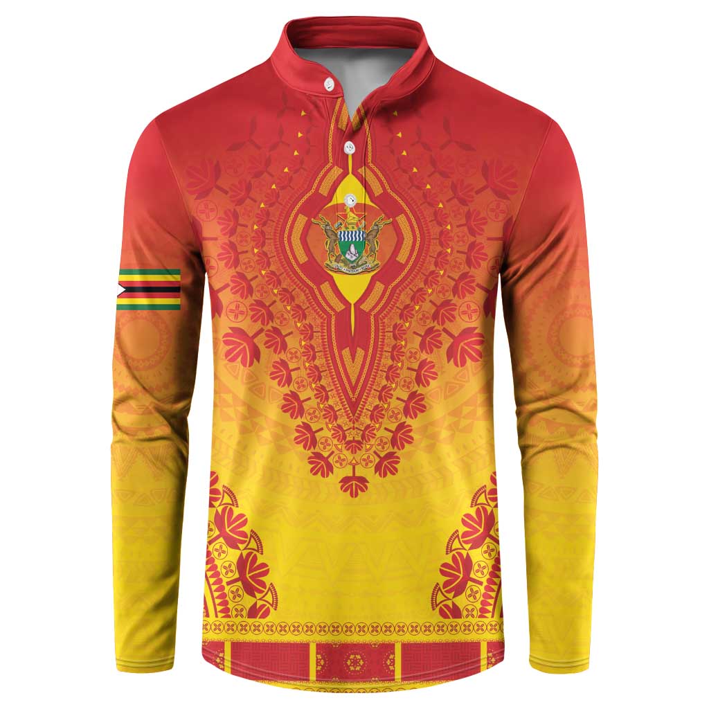 Personalized Zimbabwe African Dashiki Button Sweatshirt