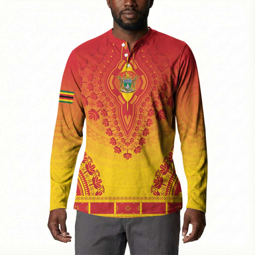 Personalized Zimbabwe African Dashiki Button Sweatshirt
