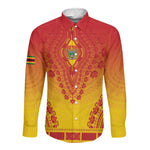 Personalized Afro Zimbabwe Long Sleeve Button Shirt African Dashiki Style - African Pride