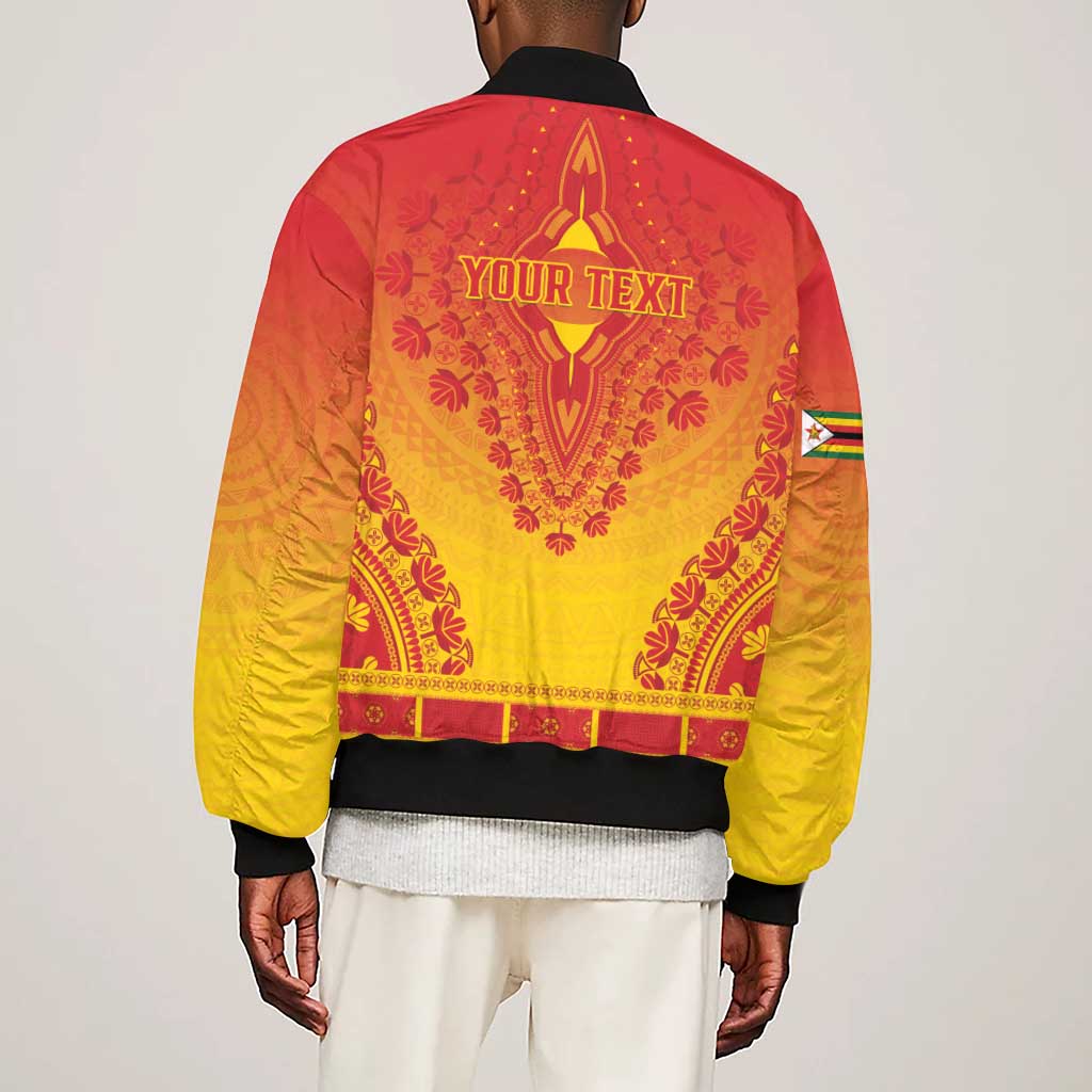 Personalized Afro Zimbabwe Sleeve Zip Bomber Jacket African Dashiki Style - African Pride