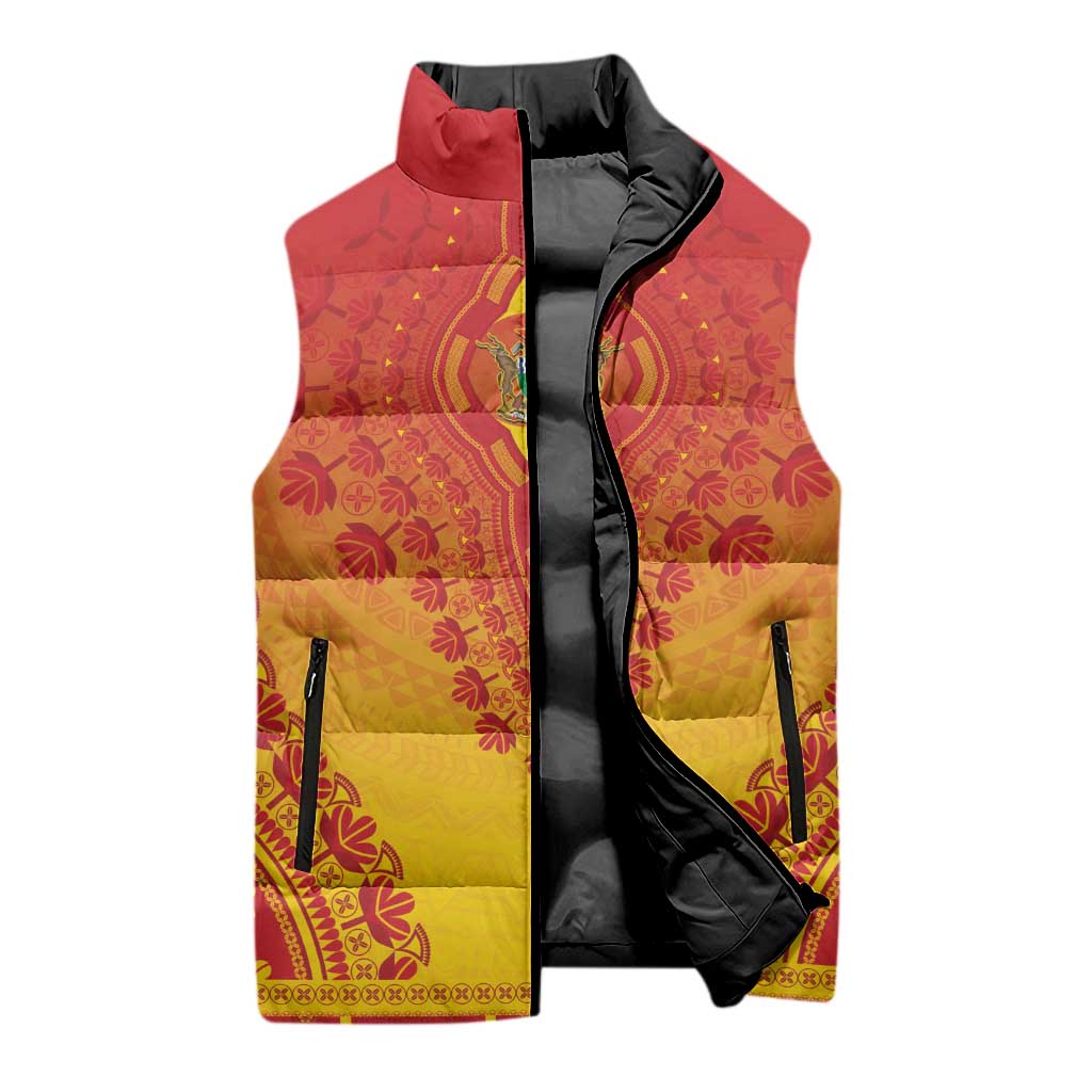 Personalized Zimbabwe African Dashiki Sleeveless Puffer Jacket