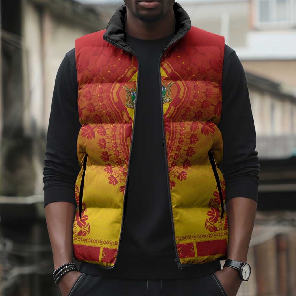 Personalized Zimbabwe African Dashiki Sleeveless Puffer Jacket