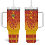 Personalized Afro Zimbabwe Tumbler With Handle African Dashiki Style - African Pride