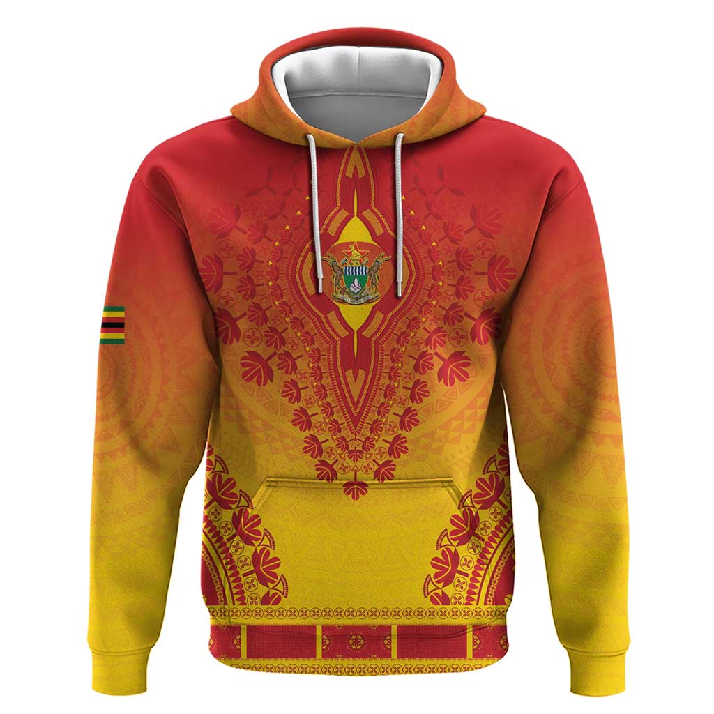 Personalized Afro Zimbabwe Zip Hoodie African Dashiki Style - African Pride