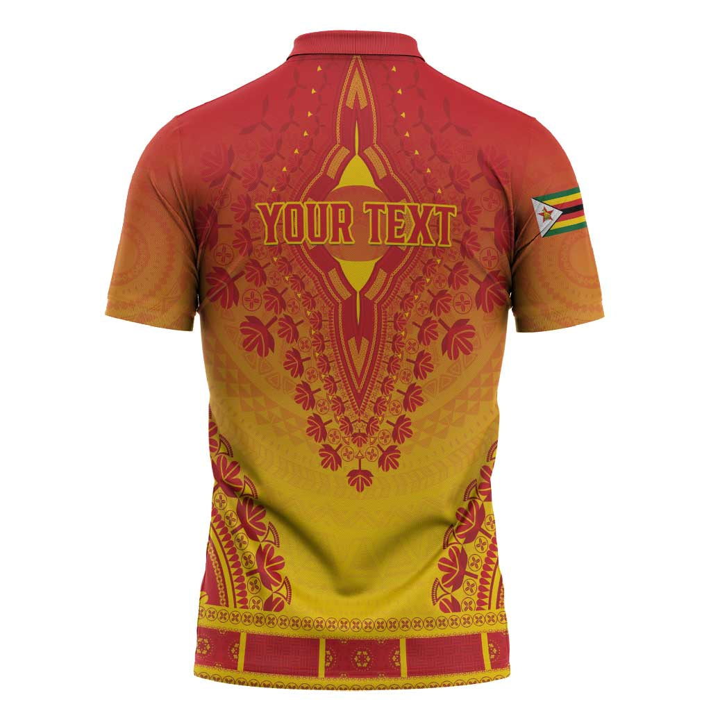 Personalized Zimbabwe African Dashiki Zipper Polo Shirt