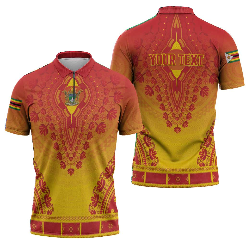 Personalized Zimbabwe African Dashiki Zipper Polo Shirt