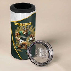 South Africa Rugby Personalised 4 in 1 Can Cooler Tumbler Springboks Mascot With King Protea -  African Pattern