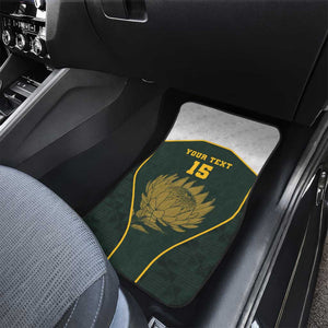 South Africa Rugby Personalised Car Mats Springboks Mascot With King Protea -  African Pattern