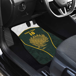 South Africa Rugby Personalised Car Mats Springboks Mascot With King Protea -  African Pattern