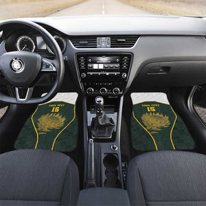 South Africa Rugby Personalised Car Mats Springboks Mascot With King Protea -  African Pattern