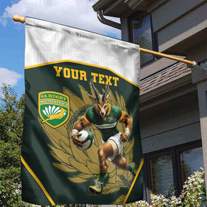 South Africa Rugby Personalised Garden Flag Springboks Mascot With King Protea -  African Pattern