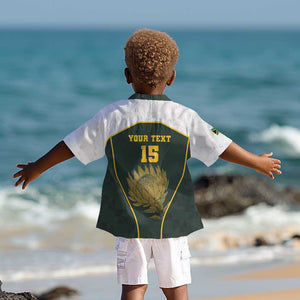 South Africa Rugby Personalised Kid Hawaiian Shirt Springboks Mascot With King Protea -  African Pattern