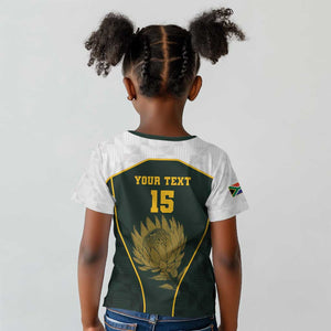 South Africa Rugby Personalised Kid T shirt Springboks Mascot With King Protea -  African Pattern