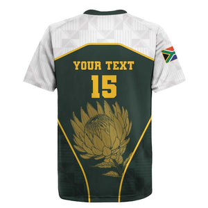 South Africa Rugby Personalised Rugby Jersey Springboks Mascot With King Protea -  African Pattern