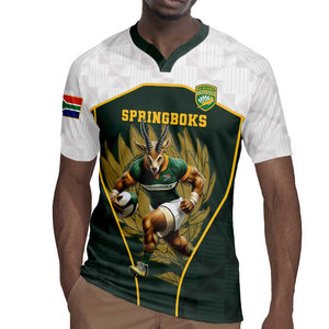 South Africa Rugby Personalised Rugby Jersey Springboks Mascot With King Protea -  African Pattern