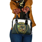 South Africa Rugby Personalised Shoulder Handbag Springboks Mascot With King Protea -  African Pattern