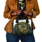 South Africa Rugby Personalised Shoulder Handbag Springboks Mascot With King Protea -  African Pattern
