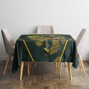 South Africa Rugby Personalised Tablecloth Springboks Mascot With King Protea -  African Pattern