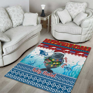 Personalised Cape Verde Christmas Area Rug Manatee Feliz Natal