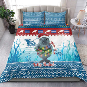 Personalised Cape Verde Christmas Bedding Set Manatee Feliz Natal