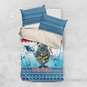 Personalised Cape Verde Christmas Bedding Set Manatee Feliz Natal