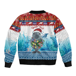 Personalised Cape Verde Christmas Bomber Jacket Manatee Feliz Natal