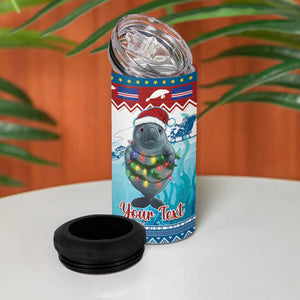 Personalised Cape Verde Christmas 4 in 1 Can Cooler Tumbler Manatee Feliz Natal