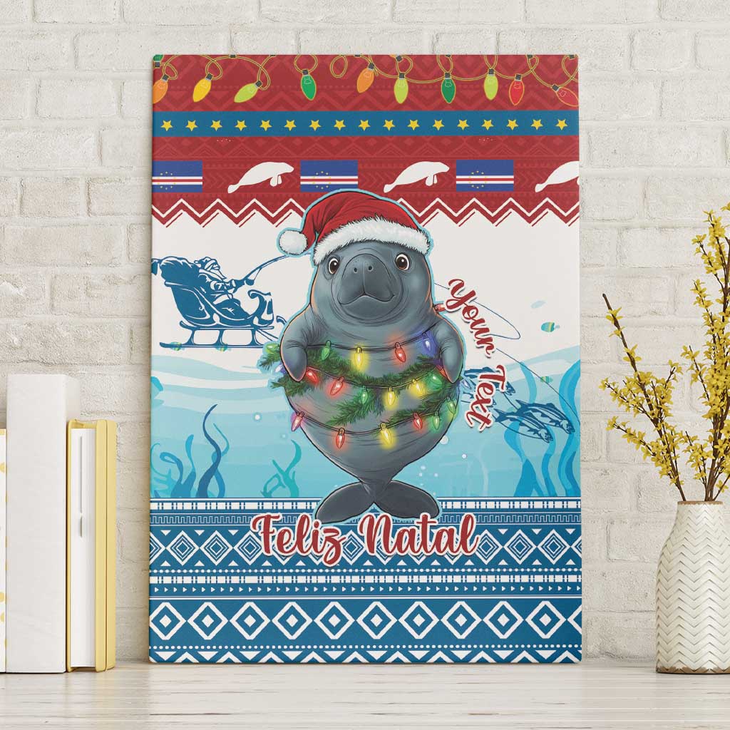 Personalised Cape Verde Christmas Canvas Wall Art Manatee Feliz Natal