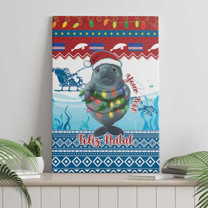 Personalised Cape Verde Christmas Canvas Wall Art Manatee Feliz Natal