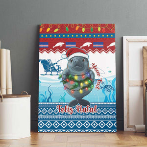 Personalised Cape Verde Christmas Canvas Wall Art Manatee Feliz Natal