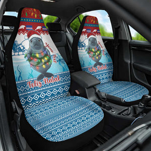 Personalised Cape Verde Christmas Car Seat Cover Manatee Feliz Natal