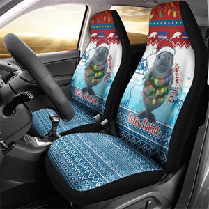 Personalised Cape Verde Christmas Car Seat Cover Manatee Feliz Natal