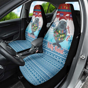 Personalised Cape Verde Christmas Car Seat Cover Manatee Feliz Natal