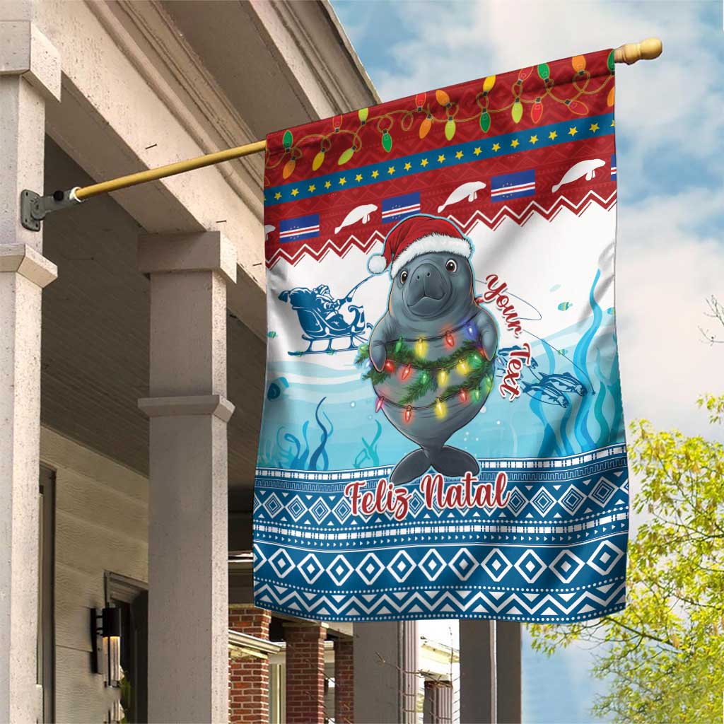 Personalised Cape Verde Christmas Garden Flag Manatee Feliz Natal