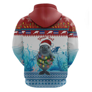 Personalised Cape Verde Christmas Hoodie Manatee Feliz Natal