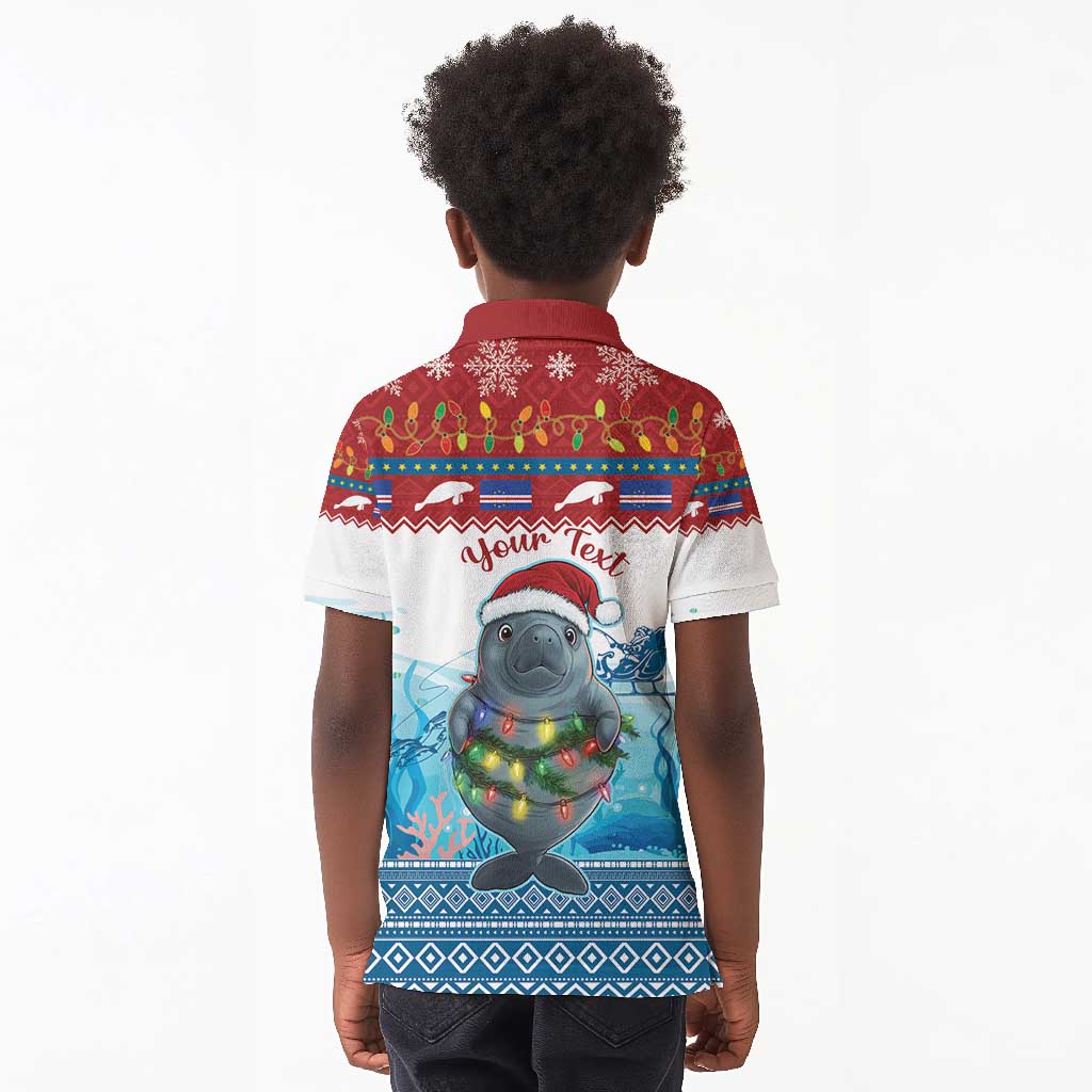 Personalised Cape Verde Christmas Kid Polo Shirt Manatee Feliz Natal