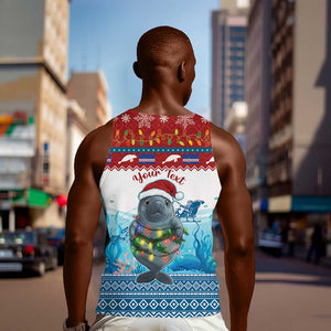 Personalised Cape Verde Christmas Men Tank Top Manatee Feliz Natal