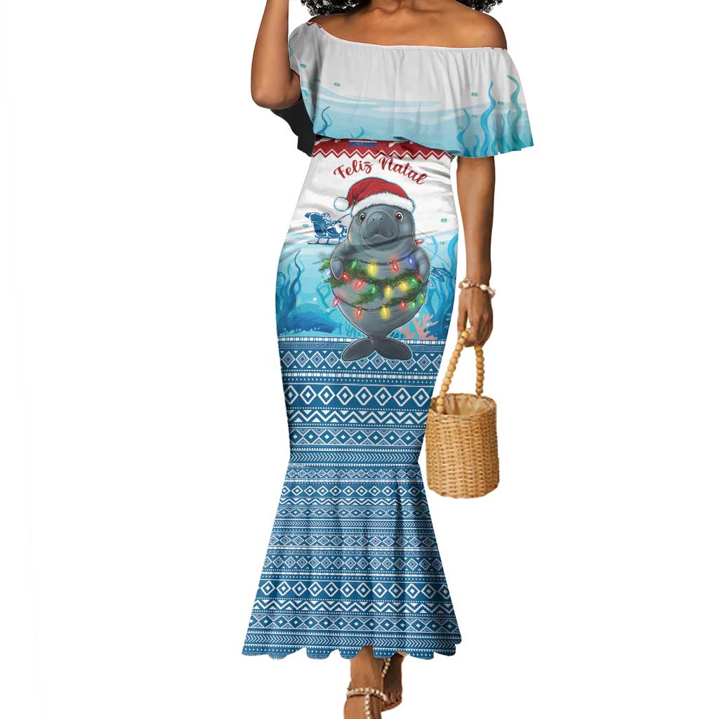 Personalised Cape Verde Christmas Mermaid Dress Manatee Feliz Natal