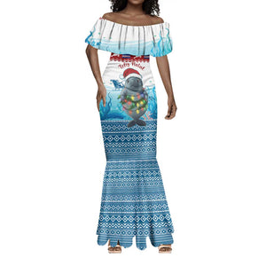 Personalised Cape Verde Christmas Mermaid Dress Manatee Feliz Natal