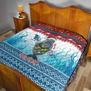 Personalised Cape Verde Christmas Quilt Manatee Feliz Natal