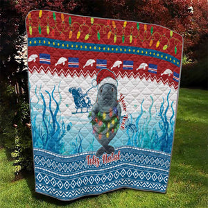 Personalised Cape Verde Christmas Quilt Manatee Feliz Natal