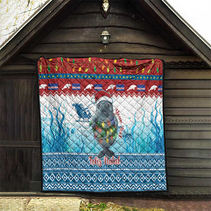 Personalised Cape Verde Christmas Quilt Manatee Feliz Natal