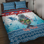 Personalised Cape Verde Christmas Quilt Bed Set Manatee Feliz Natal