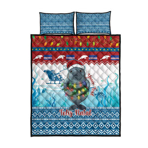 Personalised Cape Verde Christmas Quilt Bed Set Manatee Feliz Natal