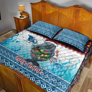 Personalised Cape Verde Christmas Quilt Bed Set Manatee Feliz Natal