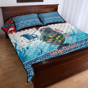 Personalised Cape Verde Christmas Quilt Bed Set Manatee Feliz Natal